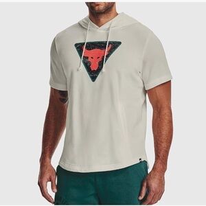 Project Rock Under Armour Short Sleeve Terry Hoodie Men’s Size Large Loose Fit